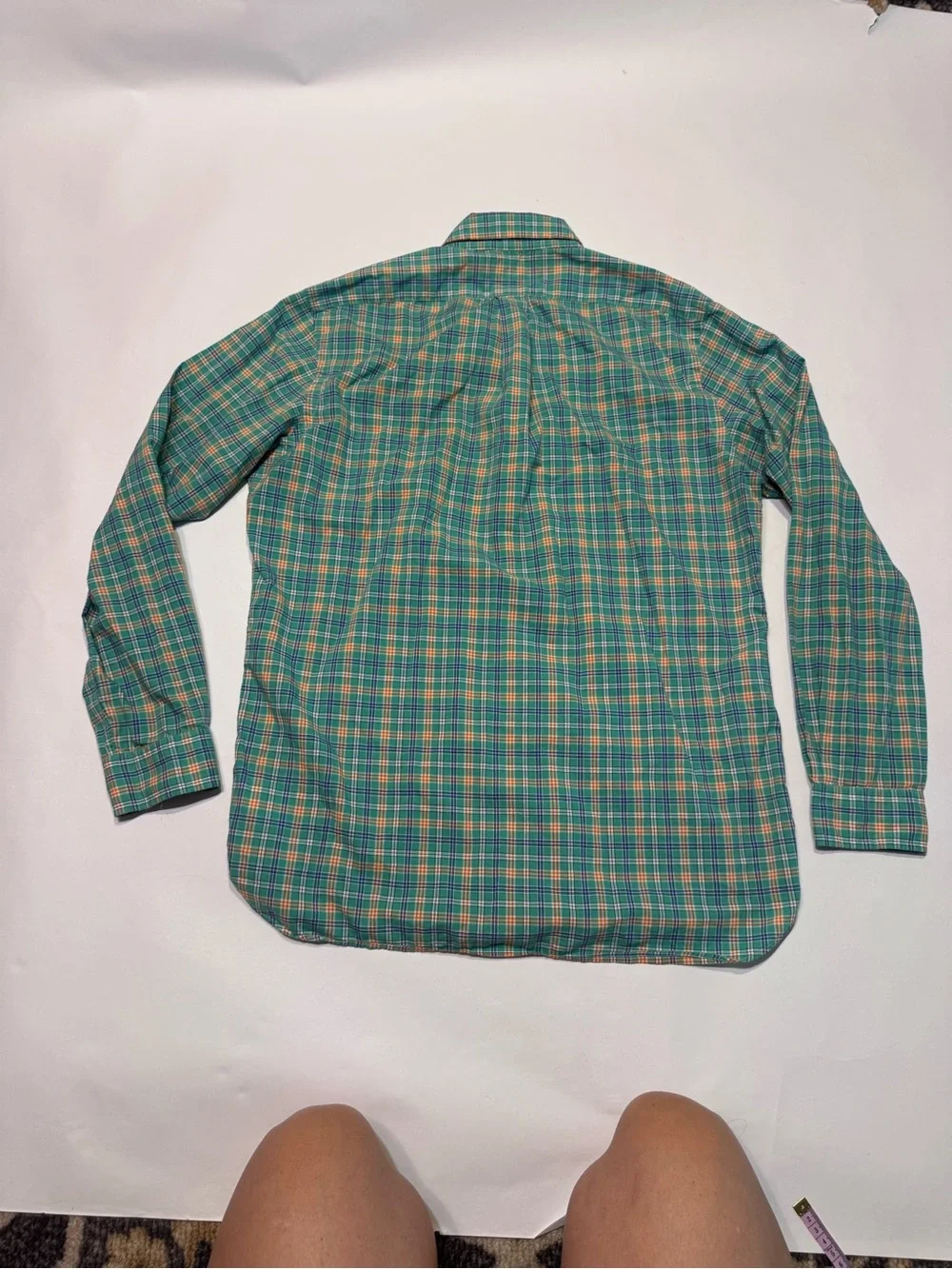 Ralph Lauren Cotton Stretch Long Sleeve Green Dress Shirt Button Down Medium Men